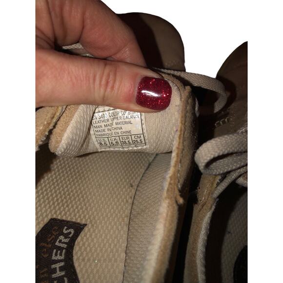 Skechers Somethin'‎ Else Womens Size 8.5 Tan Beige Suede Leather Lace Up Shoes - Picture 6 of 13